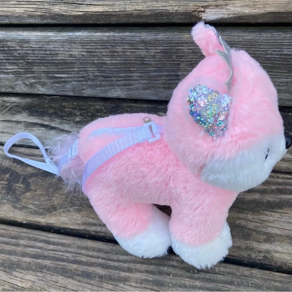 PLUSH PINK PUPPY WITH A CROWN PURSE